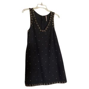 Free People Black Sleeveless Dress with Gold Accents